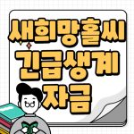 KB국민은행 새희망홀씨 긴급생계자금 자격조건 금리 한도 정리 KB국민은행 새희망홀씨 긴급생계자금 자격조건 금리 한도 정리