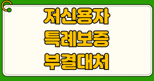 저신용자 특례보증 부결 후 대안 상품 연체 이력자 소액 생계비 대출
