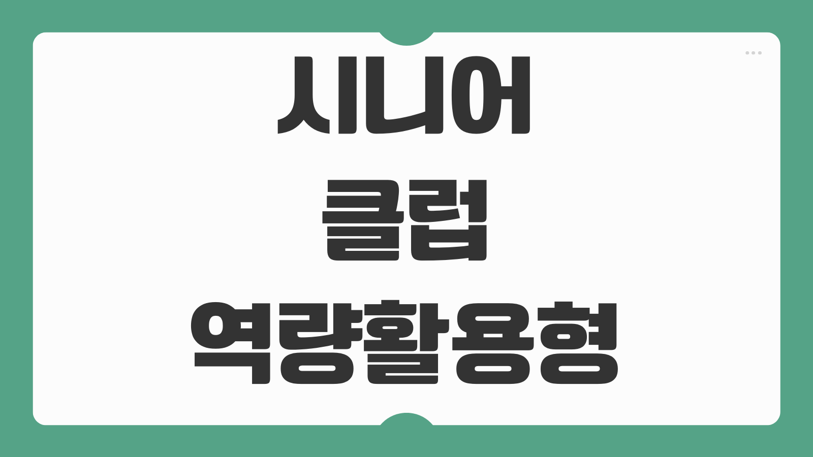 시니어클럽 역량활용형 신청 경력살린 직무 추천 급여수준 정리