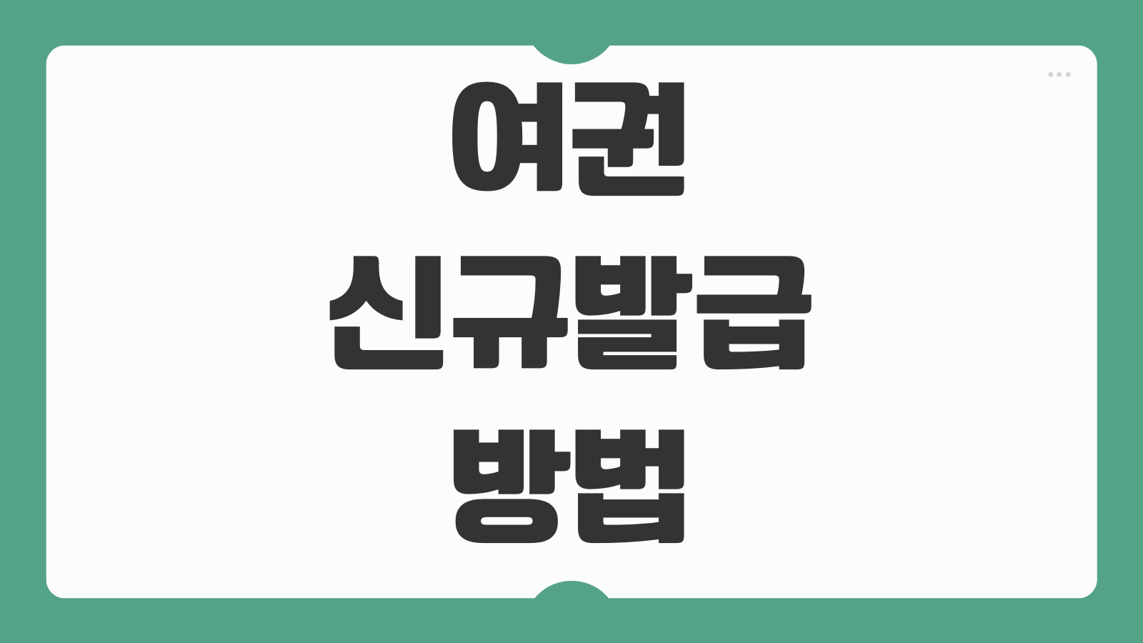 여권 신규발급 방법 구비서류 사진 규격 수수료 처리기간 안내