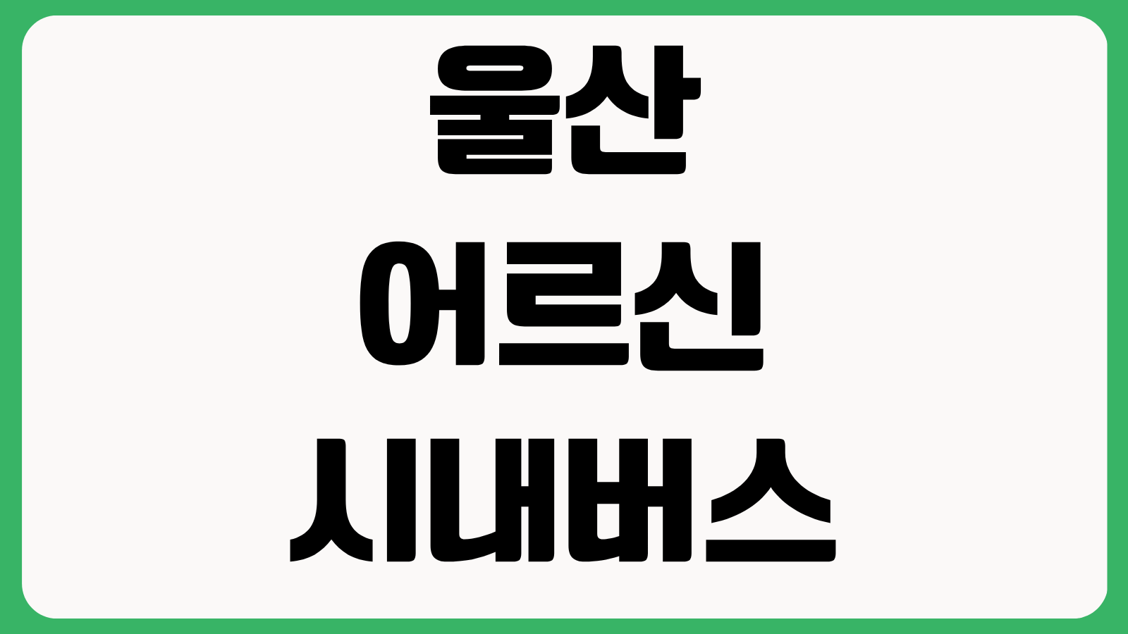 울산 어르신 시내버스 무료 교통카드 이용 및 발급 방법 대상연령 신청장소 안내