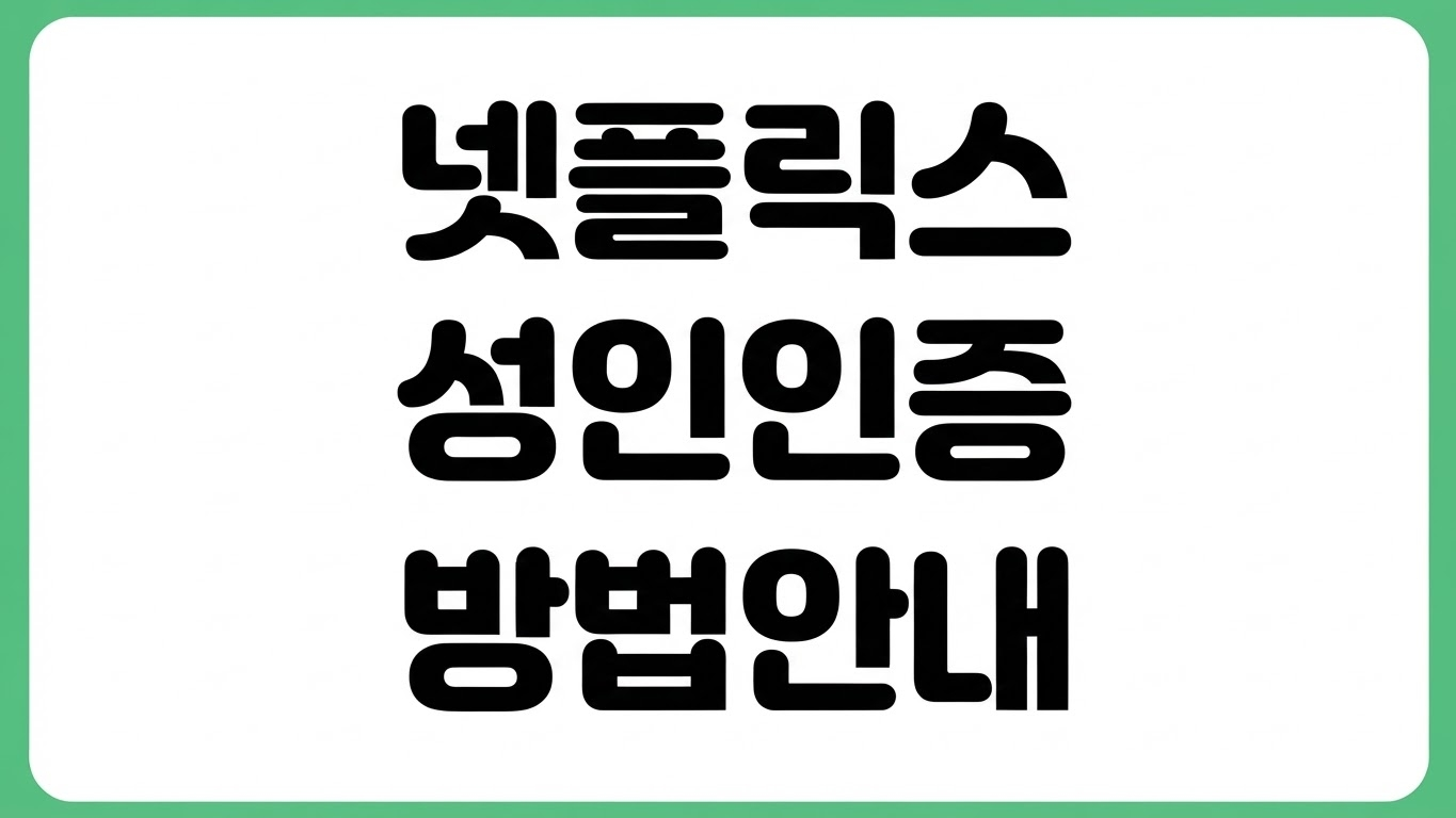넷플릭스 성인인증 방법 TV 휴대폰 연령제한 오류 해제 절차 본인확인